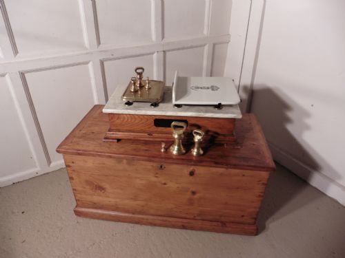 Victorian Dairy Balance Scales, with Brass Bell Weights