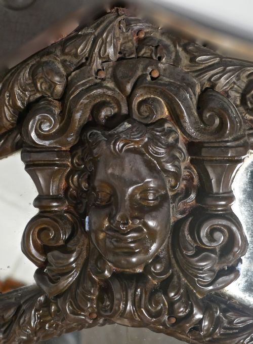 fig 2. Arts and Crafts Gothic Brass Cushion Mirror