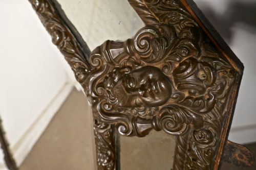 fig 4. Arts and Crafts Gothic Brass Cushion Mirror
