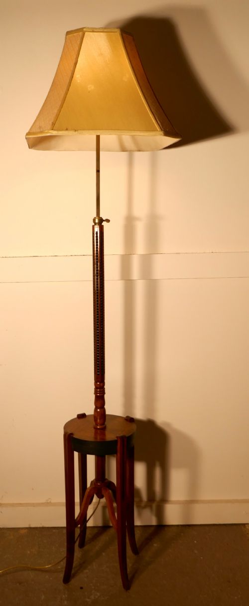 Art Deco Odeon Style Telescopic Standard or Floor Lamp Table