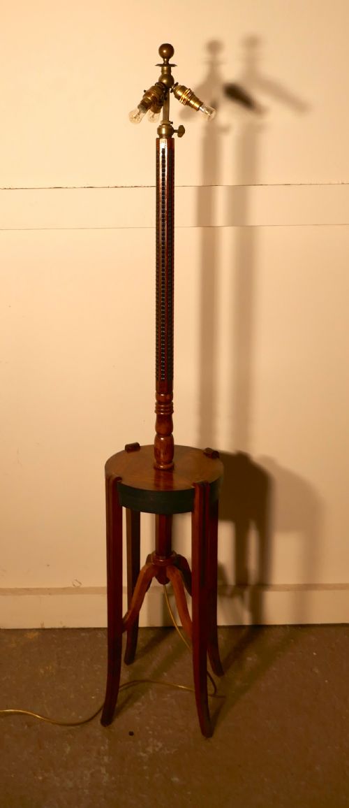 fig 1. Art Deco Odeon Style Telescopic Standard or Floor Lamp Table