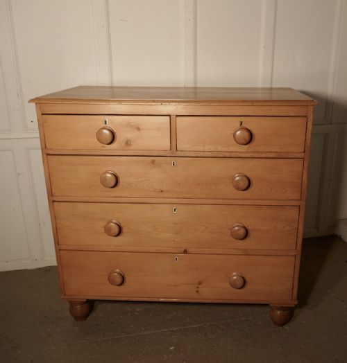 A Large Restored Victorian Pine Chest of Drawers