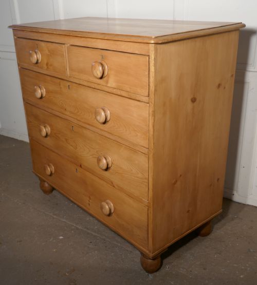 fig 1. A Large Restored Victorian Pine Chest of Drawers