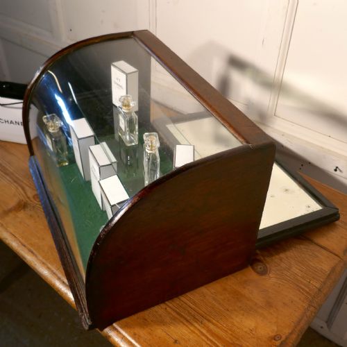 fig 2. Victorian Curved, Mirrored Shop Display Cabinet
