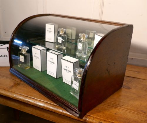 fig 3. Victorian Curved, Mirrored Shop Display Cabinet