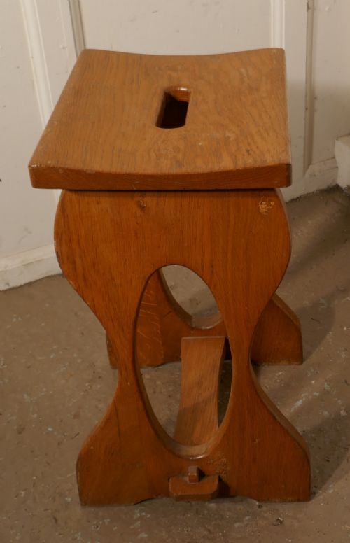 Arts and Crafts Golden Oak Stool