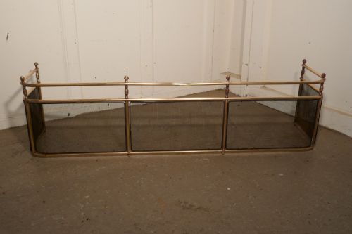 A Large Victorian Brass Club Fender