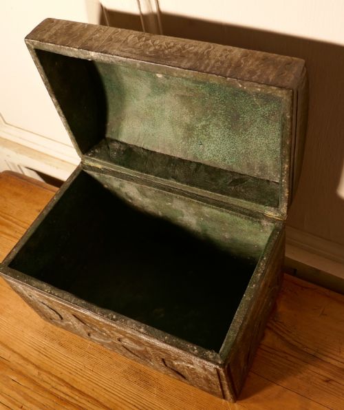 fig 2. Dome Top Tooled Moroccan Leather Treasure Chest