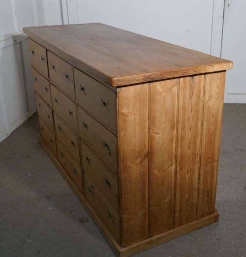 fig 2. Large Victorian Pine 12 Drawer Haberdashery Island Counter