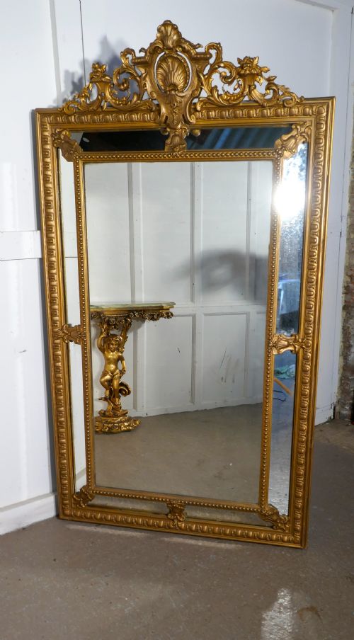 A Large Napoleon III French Cushion Mirror
