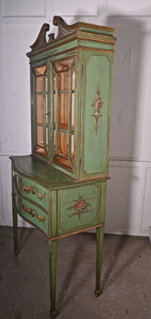 fig 4. Edwardian Hand Painted Cabinet on Chest of Drawers