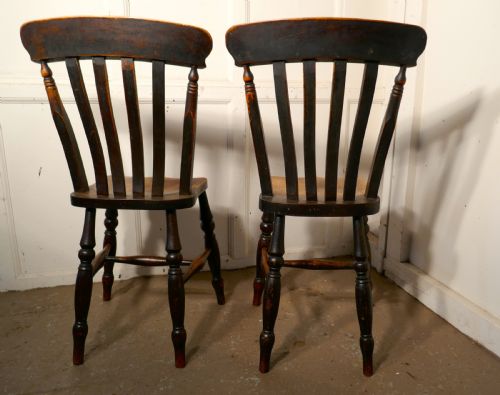 fig 3. A pair of Victorian Beech & Elm Splat Back Chairs