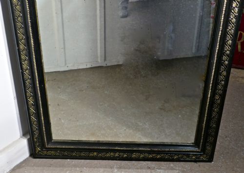 fig 3. Large French Ebonised and Gilt Wall Mirror, Reclining Cherubs Crest 