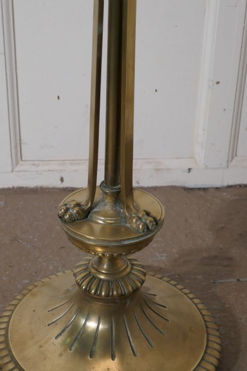 fig 1. Arts and Crafts Brass Floor Lamp, Regency Style Standard Lamp