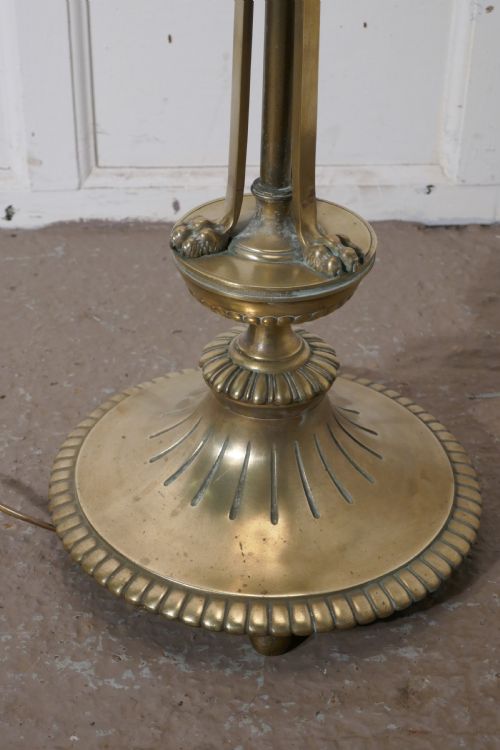 fig 2. Arts and Crafts Brass Floor Lamp, Regency Style Standard Lamp