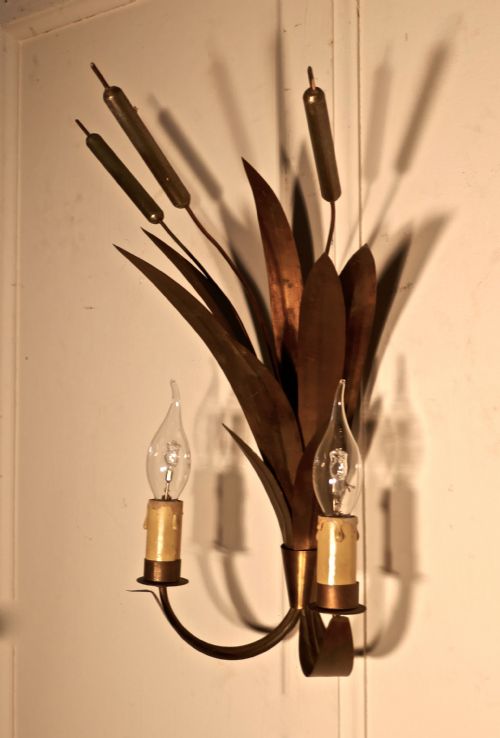 A French Art Deco Toleware Twin Wall Light