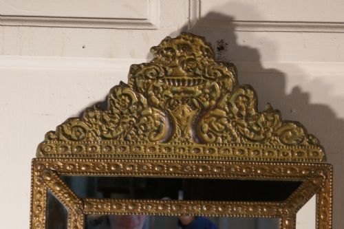 fig 3. A Large Napoleon III French Brass Cushion Mirror