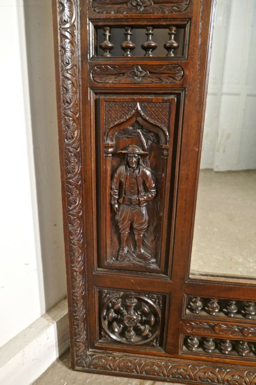 fig 2. Very Large Bretton Carved Oak Wall Mirror