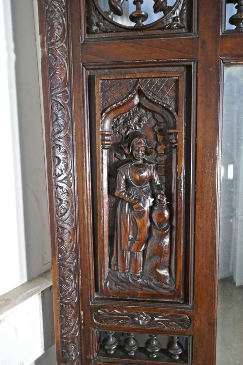 fig 3. Very Large Bretton Carved Oak Wall Mirror