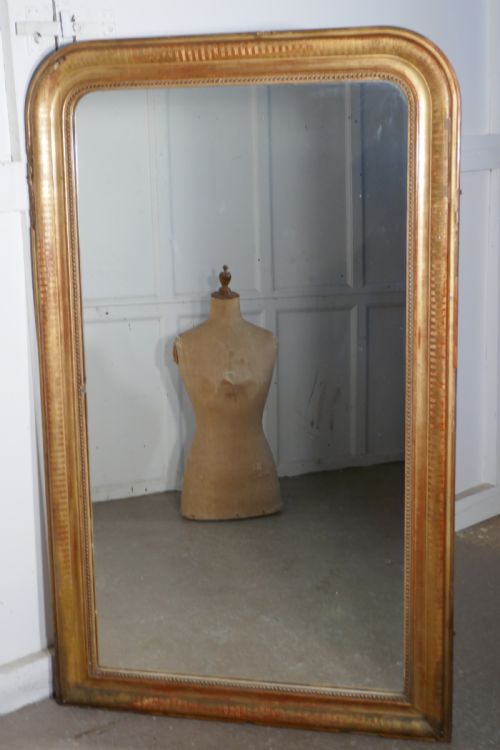 French 19th Century Shabby Gilt Louis Philippe Gold Mirror