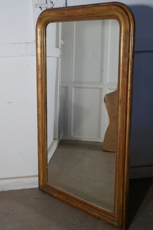fig 1. French 19th Century Shabby Gilt Louis Philippe Gold Mirror