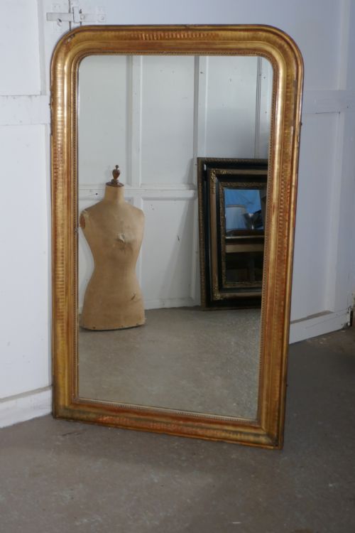 fig 2. French 19th Century Shabby Gilt Louis Philippe Gold Mirror