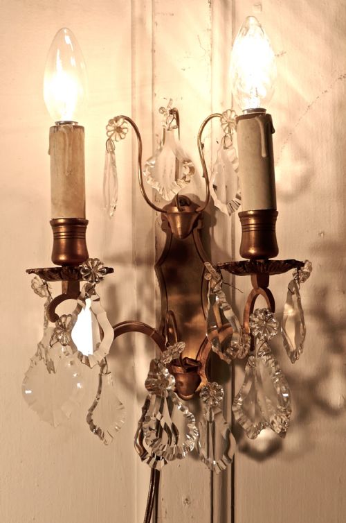 fig 3. A Set of 3 Twin Wall Chandeliers, Three Double Sconce WallLights