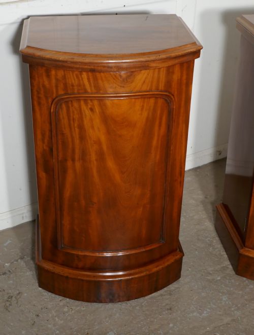 fig 1. A pair of Victorian Flame Mahogany Pedestal Bedside Cabinets