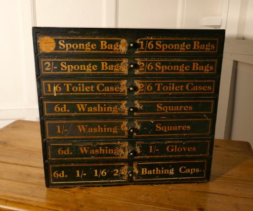 19th Century Chemist Shop Drawers, 7 Drawer Pharmacists Cabinet
