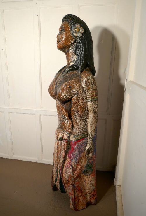 fig 1. A Primitive19th Century Polynesian Ship’s Mast Head Figure, Distressed Original Paint 