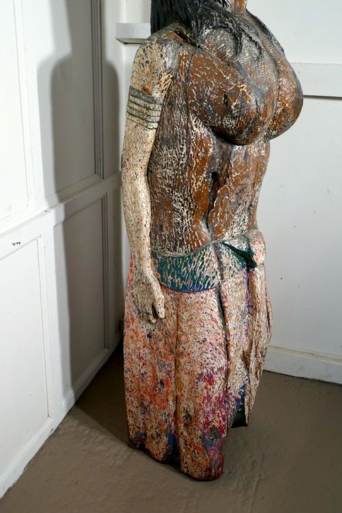 fig 3. A Primitive19th Century Polynesian Ship’s Mast Head Figure, Distressed Original Paint 