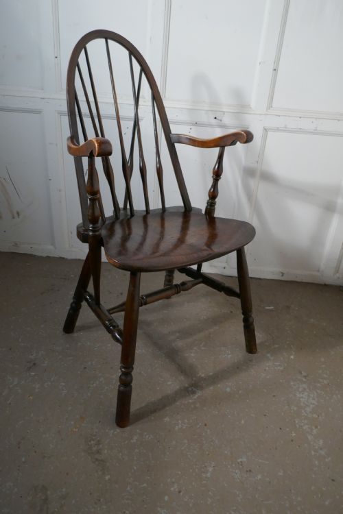 fig 1. Arts and Crafts High Back English Windsor Carver Chair, 