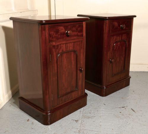 A Pair of Victorian Mahogany Bedside Cupboards