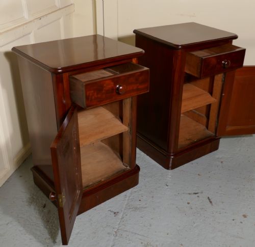 fig 4. A pair of Victorian Mahogany Bedside Cupboards