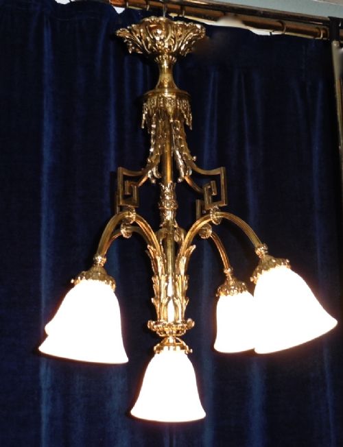 fig 3. A French Gilded Brass Rococo Chandelier