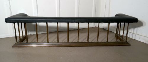 fig 2. Very Large 19th Century Brass and Leather Club Fender