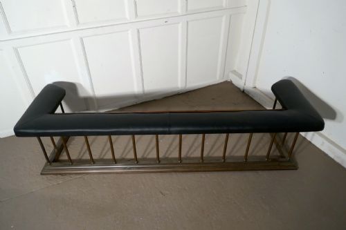 fig 3. Very Large 19th Century Brass and Leather Club Fender