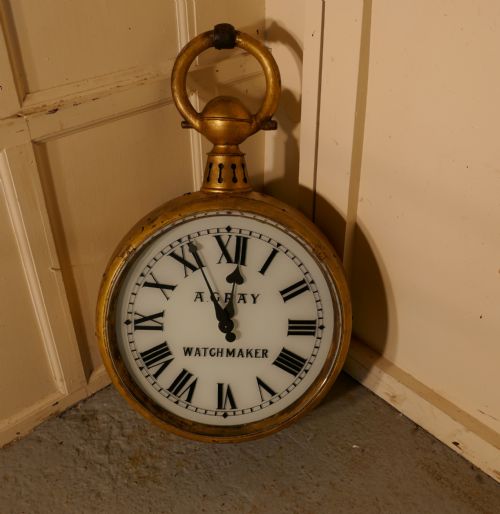 A Watch Makers Shop Trades Sign, Giant Pocket Watch