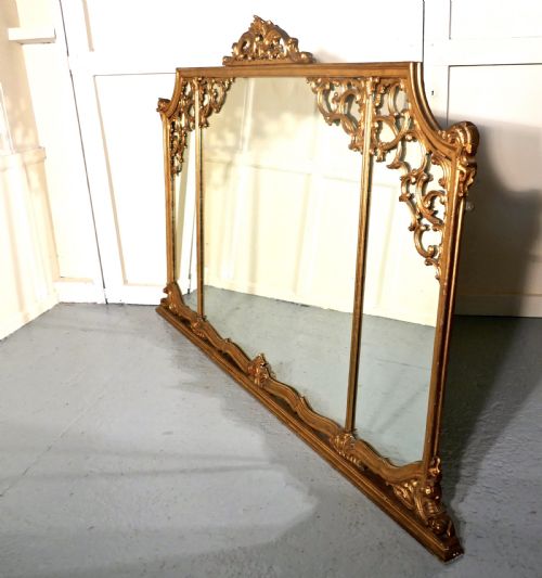 fig 1. Very Large 19th Century Adams Style Gilt Over Mantle Wall Mirror