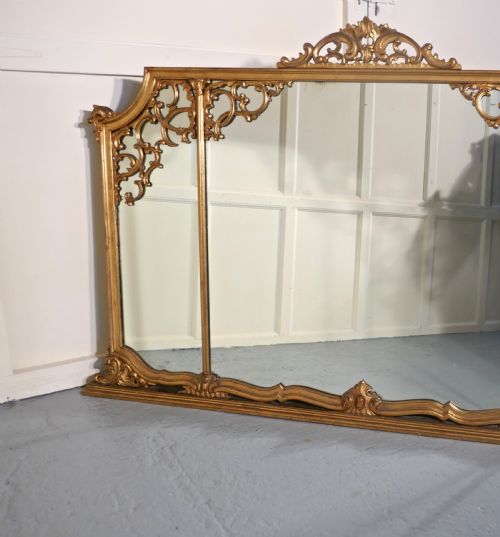 fig 2. Very Large 19th Century Adams Style Gilt Over Mantle Wall Mirror
