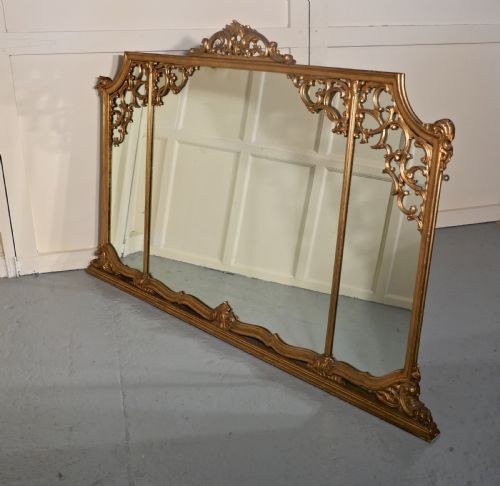 fig 4. Very Large 19th Century Adams Style Gilt Over Mantle Wall Mirror