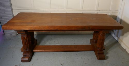 fig 2. French Arts and Crafts Golden Oak Refectory Table  