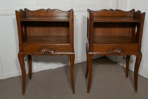 Pair of French Country Oak Bedside Cabinets