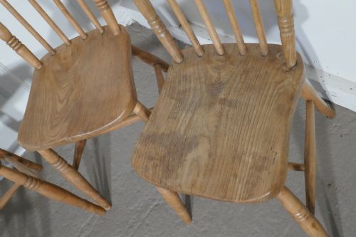 fig 4. Harlequin Set of 4 Victorian Beech & Elm Country Kitchen Chairs