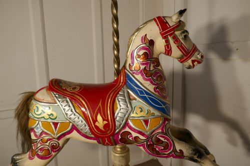 fig 1. Small 19th Century painted Wooden Carousel Galloper or Fair Ground Horse