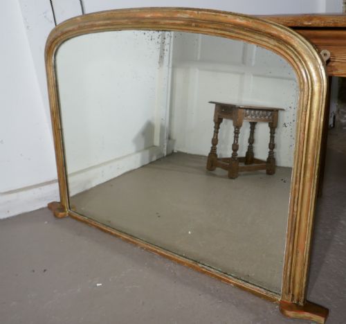 fig 3. Victorian Original Shabby Look Gold Over Mantle Mirror
