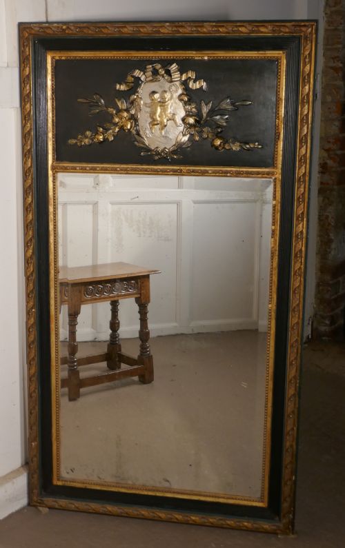 French Trumeau Style Console Mirror