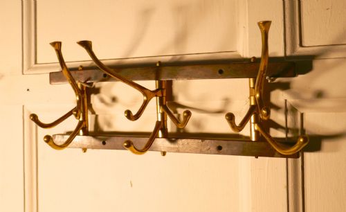 fig 1. French Brass Folding Coat Hooks Rack
