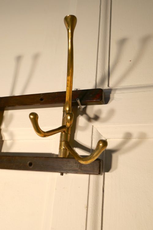 fig 3. French Brass Folding Coat Hooks Rack