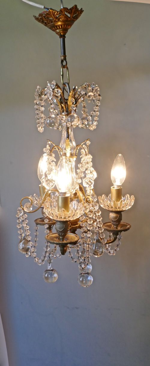 fig 1. A Stunning 3 Branch Chandelier by Lucien Gau Paris
